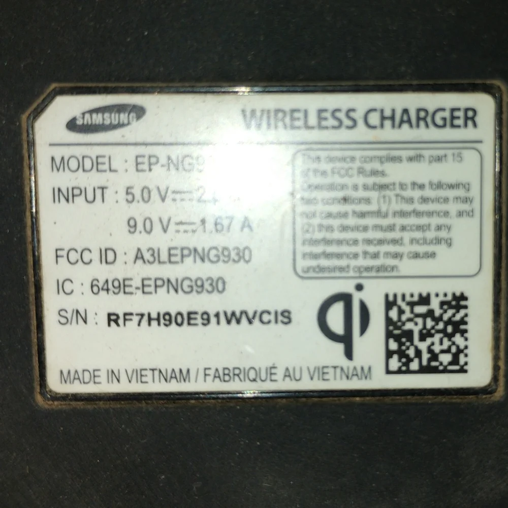 Samsung Fast Charge Wireless Charger EP-NG930 BLACK